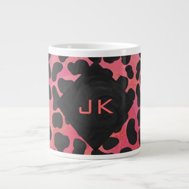 Monogram Dalmatian Black och Red Jumbo Mugg (Framsidan)