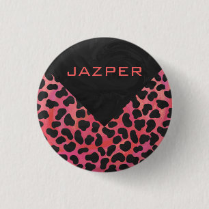Monogram Dalmatian Black och Red Knapp