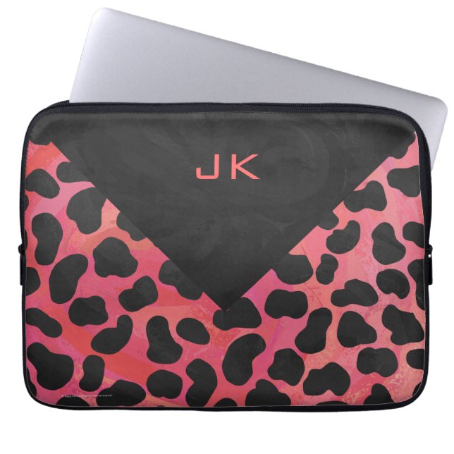 Monogram Dalmatian Black och Red Laptop Fodral (Framsidan)