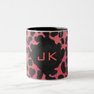 Monogram Dalmatian Black och Red Två-Tonad Mugg