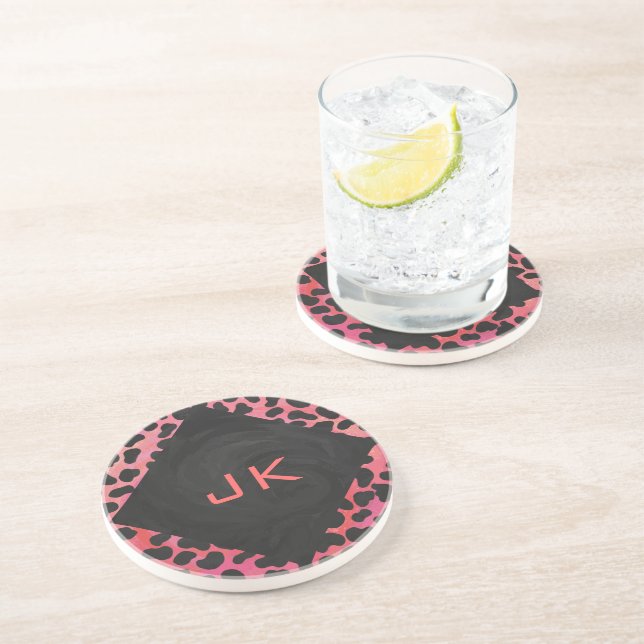 Monogram Dalmatian Black och Red Underlägg Sandsten (Sidan)