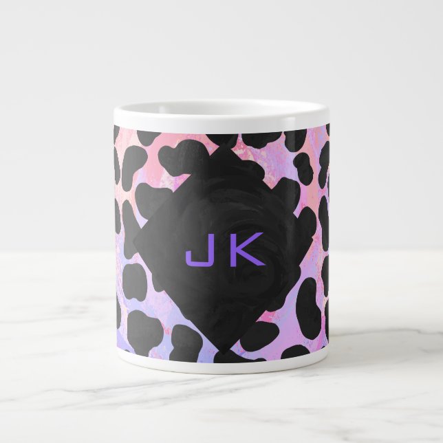 Monogram Dalmatian Svart och Rosa Jumbo Mugg (Framsidan)
