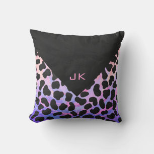Monogram Dalmatiner Svart och Rosa Kudde