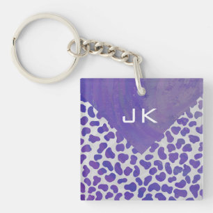Monogram Dalmatisk Lila och vit utskrift