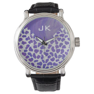 Monogram Dalmatisk Lila och vit utskrift Armbandsur