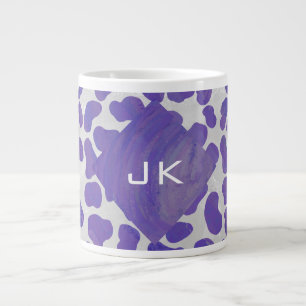 Monogram Dalmatisk Lila och vit utskrift Jumbo Mugg