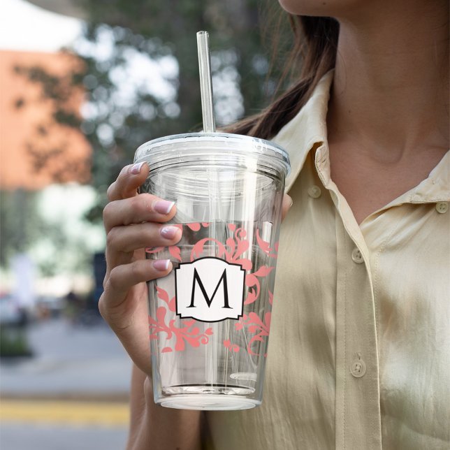 Monogram Damask Take Away Mugg (Skapare uppladdad)