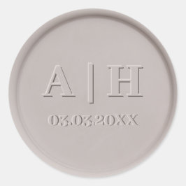 Monogram Date Clay Vax Seal-fästare Runt Klistermärke