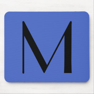 Monogram Deep Royal Black Modern Add Namn Initial Musmatta