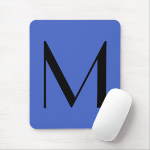 Monogram Deep Royal Black Modern Add Namn Initial Musmatta