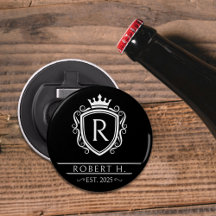 Monogram dekorativ sköld krona svart