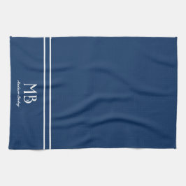 Monogram dekorativ typografi | Blå flotta Kökshandduk