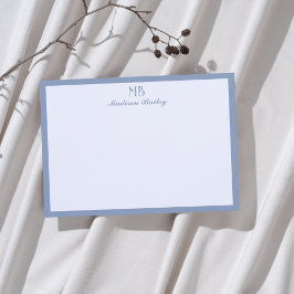 Monogram dekorativ typografi | Dammig blå Anteckningskort