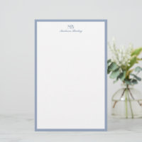 Monogram dekorativ typografi Dusty Blue Porträtt