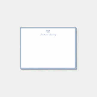 Monogram dekorativ typografi | Dusty Blue Post-it Block