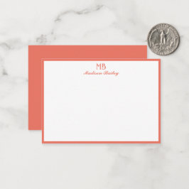 Monogram dekorativ typografi | Korall Anteckningskort