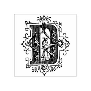 Monogram dekorativ Vintage, initialt Brev D Stämpel