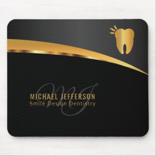 Monogram Dentist Office - Black and Guld Musmatta