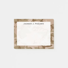 Monogram Desert Beige Brown Grönt Camo Camouflage Post-it Block