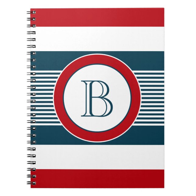 Monogram design anteckningsbok med spiral (Framsidan)