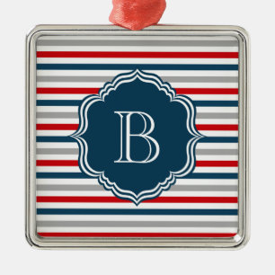 Monogram design julgransprydnad metall