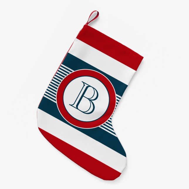 Monogram design liten julstrumpa (Framsidan (Hängande))