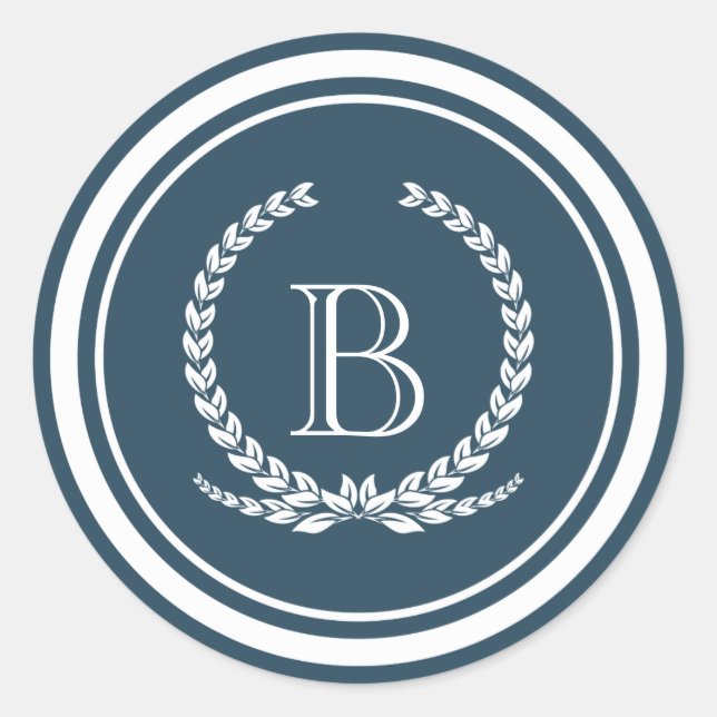 Monogram design runt klistermärke (Framsida)