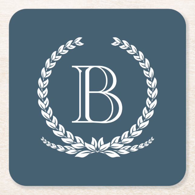Monogram design underlägg papper kvadrat (Framsidan)