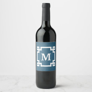 Monogram design vinflaska etikett