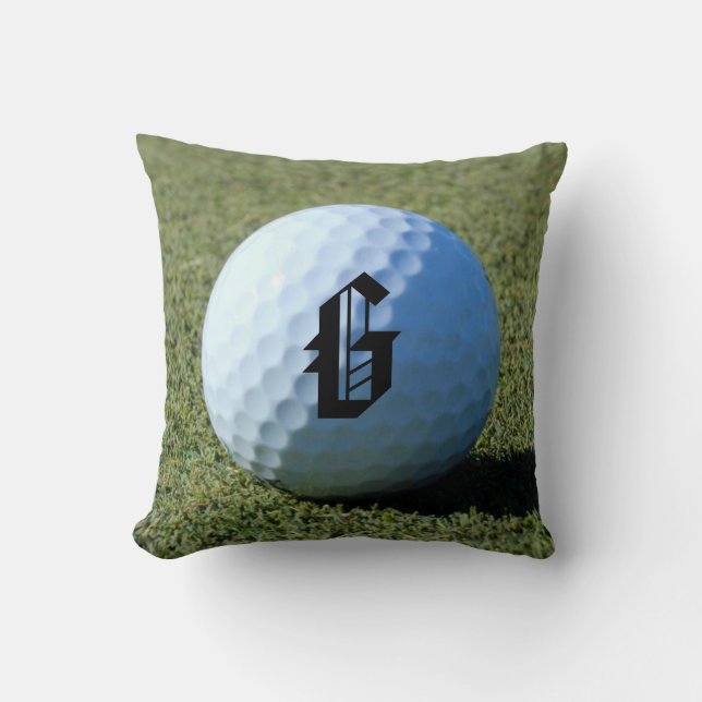(Monogram - det) golfbollen på det gröna Kudde (Framsida)