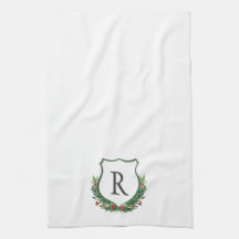Monogram det! Julvapensköldkökshandduk