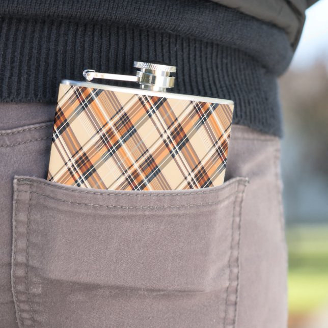 Monogram, Diagonal Plaid Vinyl Wrapped Hip Flask Fickplunta (In Situ)