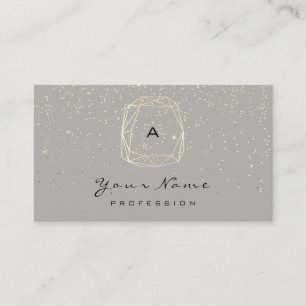 Monogram Diamond Grått Guld Confetti-Bloggare Tidsbeställning Kort