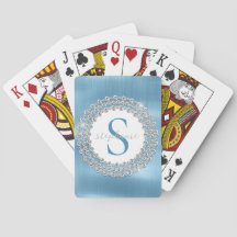 Monogram Diamonds Blue Brushed Metall Luxurious