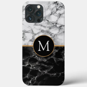 Monogram din svartvita marmor Brev