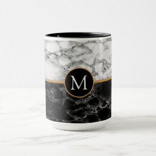 Monogram din svartvita Mugg-gåva från Brev Mugg