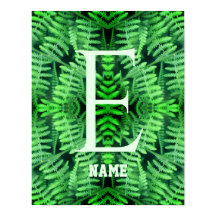 Monogram Dina Första Bokstav Gröna Ormbunksväxter 