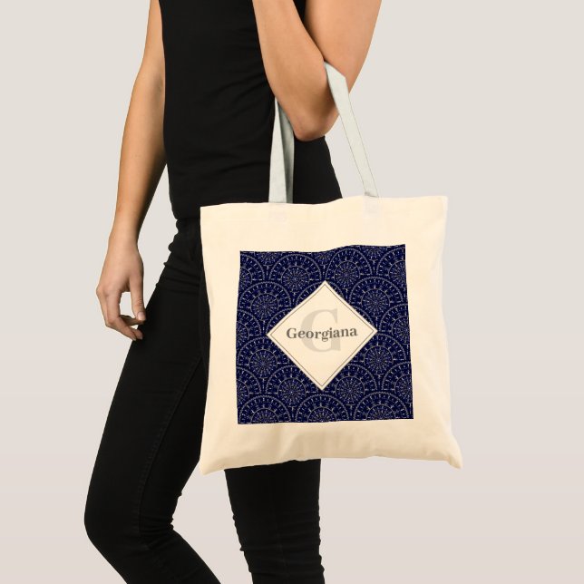 Monogram Ditsy Winter Snö Änglar Snögubbars Art De Tygkasse (Framsida (produkt))