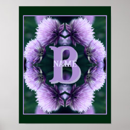 Monogram Ditt Initial Namn Allium Personlig Poster