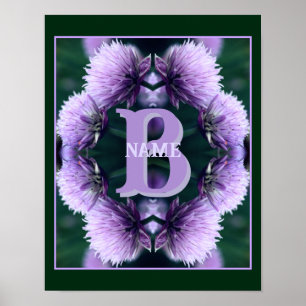 Monogram Ditt Initial Namn Allium Personlig Poster
