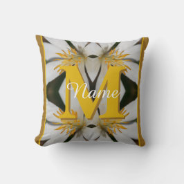 Monogram Ditt Initial Namn Blommig Personlig Kudde