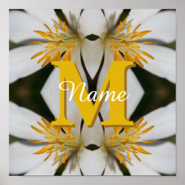 Monogram Ditt Initial Namn Blommig Personlig  Poster