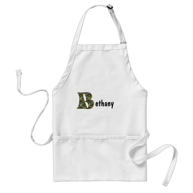 Monogram - ditt namn B-Daisy Apron Förkläde (Framsidan)