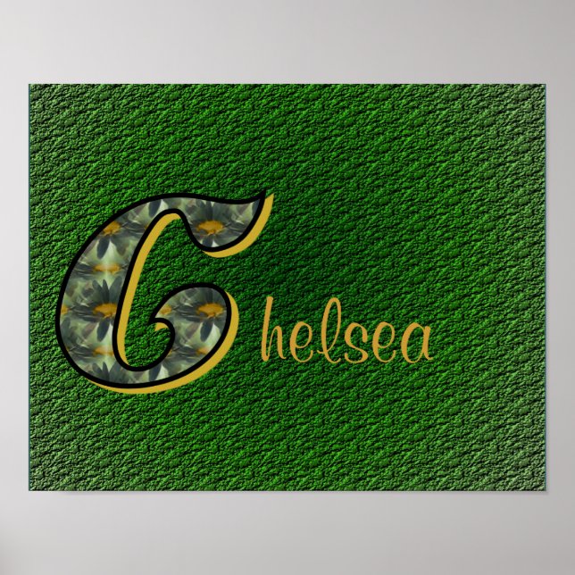 Monogram ditt namn Första C-Daisyn Poster (Framsidan)