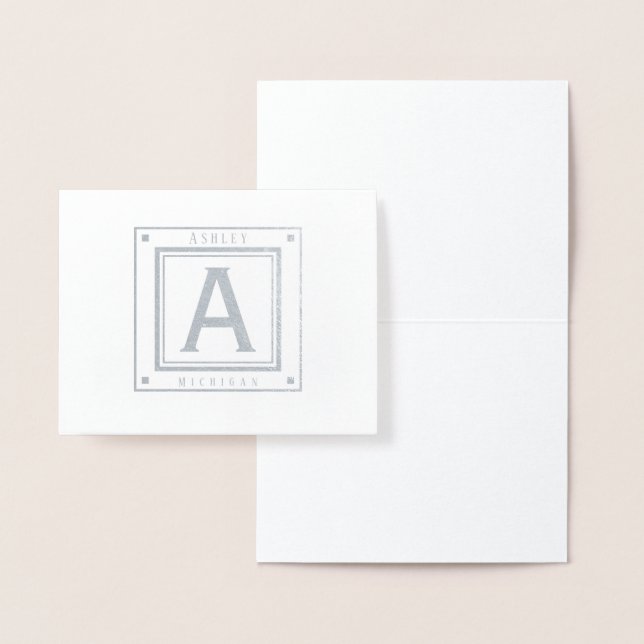 Monogram ditt namn och din Nautical Anchor Folierat Kort (Display)