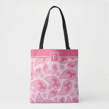 Monogram & Ditt Namn På Rosa Paisley Mönster