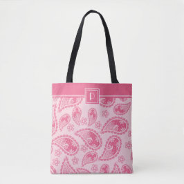 Monogram & Ditt Namn På Rosa Paisley Mönster Tygkasse