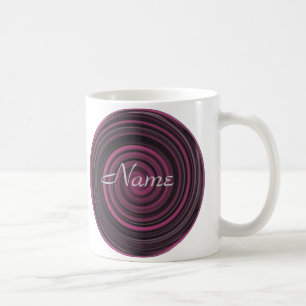 Monogram Ditt Namn Plommonvirvlar Personlig Kaffemugg
