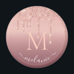 Monogram ditt namn Ro Guld  Glitter Gnistra Magnet<br><div class="desc">Monogram Namn-text Ro Guld Personligen Glitter för Gnistra för Party eller Bröllop/Leverans - Lägg till Brev/Namn - Text eller Ta bort - Gör Speciell gåva - Ändra storlek och flytta eller ta bort och lägg till text/inslag med anpassning verktyg. Utformning efter MIGNED. Se mina andra projekt/design och målningar. Du kan...</div>