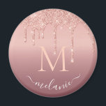 Monogram ditt namn Ro Guld  Glitter Gnistra Magnet<br><div class="desc">Monogram Namn-text Ro Guld Personligen Glitter för Gnistra för Party eller Bröllop/Leverans - Lägg till Brev/Namn - Text eller Ta bort - Gör Speciell gåva - Ändra storlek och flytta eller ta bort och lägg till text/inslag med anpassning verktyg. Utformning efter MIGNED. Se mina andra projekt/design och målningar. Du kan...</div>